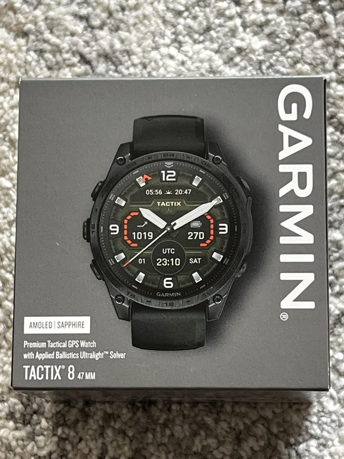 Garmin Tactix 8 Smartwatch Amoled Ballistics Ultralight Solver 47mm 010-03405-00