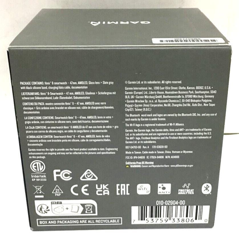 Garmin Fenix 8 AMOLED 47mm Multisport GPS Smartwatch (MA3)