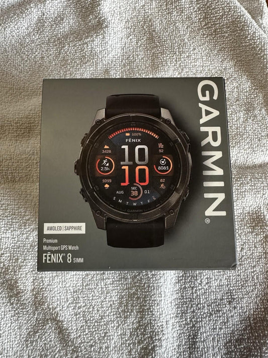 Garmin fenix 8 AMOLED Sapphire 51mm Smartwatch (Carbon Gray Dlc Titanium/Black)