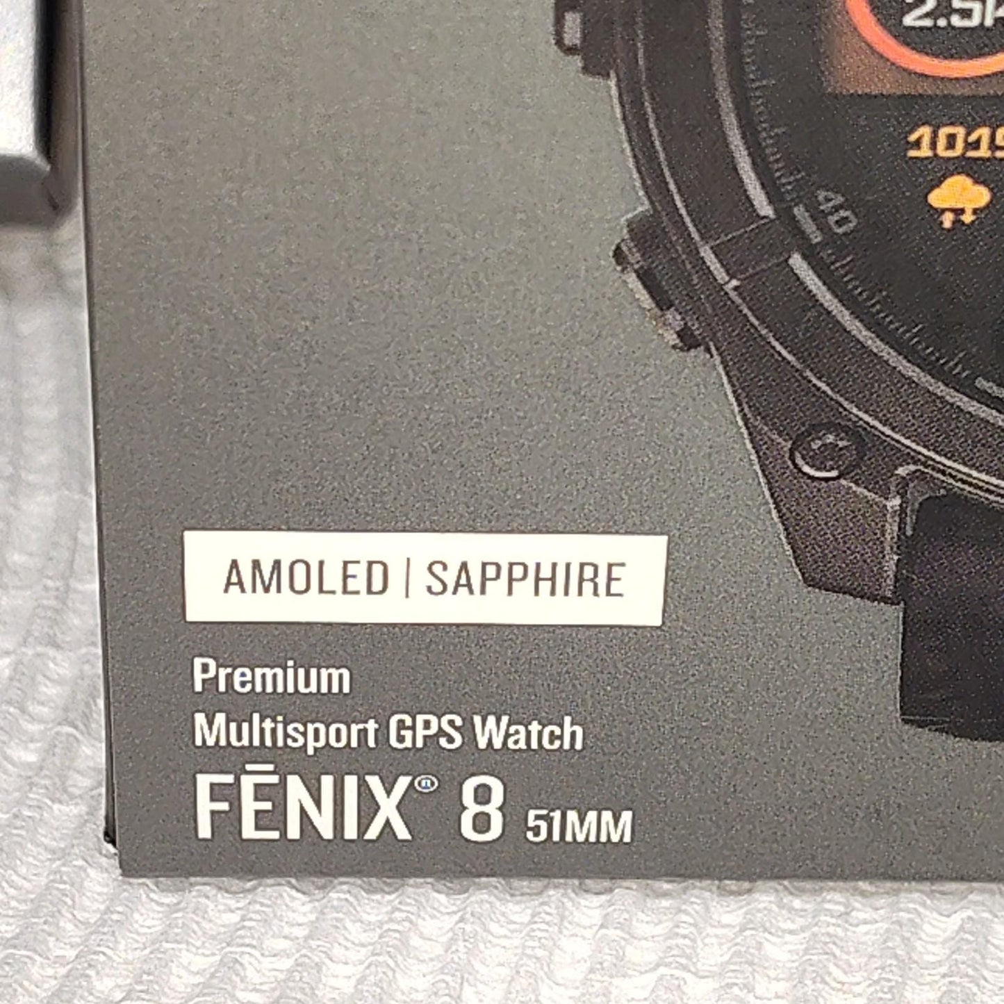 Garmin fenix 8 AMOLED Sapphire 51mm Smartwatch (Carbon Gray) Premium Multisport